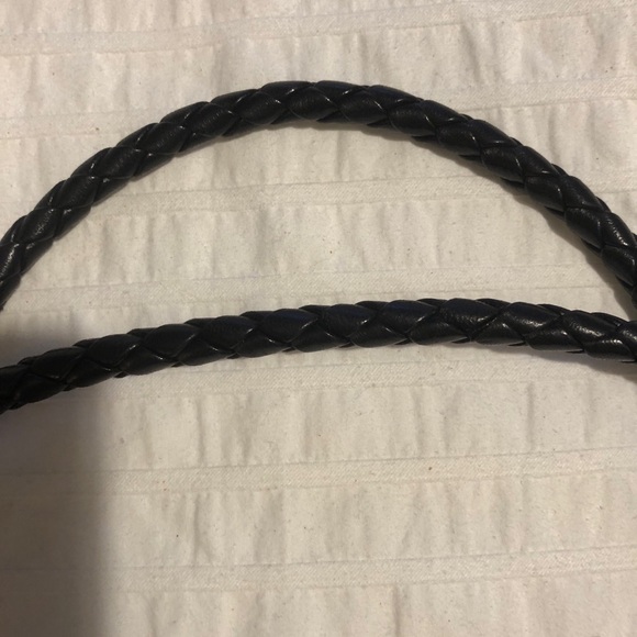 Bottega Veneta Black Suede Shoulder Bag with Leather straps Gold accents - Picture 8 of 13